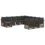 Sodo Sofų Rinkinys 12 pcs Pilka poliratanas