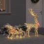 Elnių tempimo roges su 200 LED Šilta balta 70 x 26 x 129 cm PET