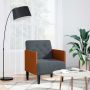 Sofa-kėdė su porankiais, tamsiai pilka, 55 cm, aksomas