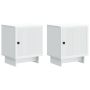 Šalia lovos spintelė 2 pcs Balta 43 x 34,5 x 50 cm