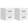 Sieninis naktinis staliukas 2 pcs Balta 34,5 x 33 x 40 cm
