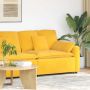 Modulinė sofa su porankiais ir pagalvėlėmis, šviesiai geltona, 100 cm