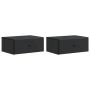 Sieninis naktinis staliukas 2 pcs Juoda 49 x 34,5 x 20 cm