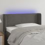 Galvūgalis su LED, tamsiai pilkas, 93x16x78/88cm, aksomas