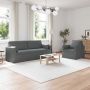 Sofa 2 pcs Tamsiai pilka 198 x 78 x 80 cm audinys