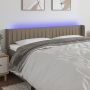 Galvūgalis su LED, taupe spalvos, 203x16x78/88cm, audinys