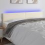 Galvūgalis su LED, kreminės spalvos,160x5x78/88cm, dirbtinė oda