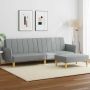 Dvivietė sofa-lova su pakoja, šviesiai pilkos spalvos, audinys