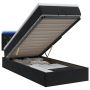 Otmana lova su matracsu ir LED Juoda 90 x 200 cm Aksomas