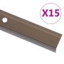 Profiliai laiptams, 15vnt., rudi, 90 cm, aliuminis, L formos