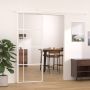 Stumdomos durys, baltos, 76x205cm, ESG stiklas ir aliuminis