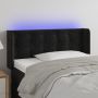 Galvūgalis su LED, juodos spalvos, 83x16x78/88cm, aksomas