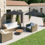 Dvigubas sodo skėtis su plieniniu stulpu, antracito, 600x300cm