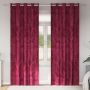 Aksominio tipo užuolaidos 2 pcs Vyno raudonumo 225 x 140 cm