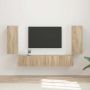 TV sieninio kabineto komplektas 4 pcs Sonoma ąžuolas