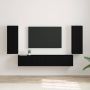 TV sieninė spintelė 2 pcs Juoda 30 x 31 x 80 cm