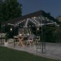 Pavėsinė su lemputėmis LED ir dvigubu stogu, antracito, 3x4m