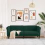 Trivietė sofa, tamsiai žalios spalvos, aksomas
