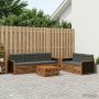 Lauko sofos komplektas 6 pcs Natūralus ir antracitas