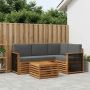 Lauko sofos komplektas 5 pcs Natūralus ir antracitas