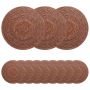 Jūros žolės padėkliukai 12 pcs Ruda Ø 30 cm 100% Jūros žolė