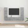 TV spintelių komplektas 6 pcs Betono pilka Apdirbta mediena