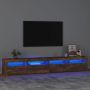 Televizoriaus spintelė su LED, dūminio ąžuolo, 240x35x40cm
