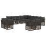 Sodo Sofų Rinkinys 13 pcs Pilka poliratanas