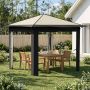 Paviljonas be šoninės sienos 2,6 x 2,6 m Kremo ir antracito