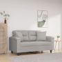 Dvivietė sofa su pagalvėmis, pilka, 120cm, mikropluošto audinys