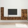 TV sieninio kabineto komplektas 6 pcs Rūkyta ąžuolas