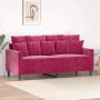 Dvivietė sofa, raudonojo vyno spalvos, 140cm, aksomas