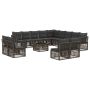 Sodo Sofų Rinkinys 14 pcs Pilka poliratanas