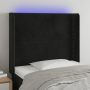 Galvūgalis su LED, juodos spalvos, 103x16x118/128cm, aksomas