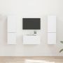 TV spintelių komplektas 5 pcs Balta Apdirbta mediena