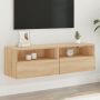 Sieninė TV spintelė, ąžuolo, 100x30x30cm, apdirbta mediena