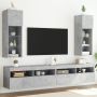 TV spintelės su LED lemputėmis, 2vnt., betono, 30,5x30x90cm