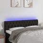 Galvūgalis su LED, juodos spalvos, 144x7x78/88cm, audinys