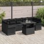 Sodo Sofų Rinkinys su pagalve 8 pcs Juoda poliratanas