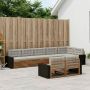 Lauko sofos komplektas 8 pcs Natūrali ir šviesiai pilka