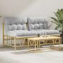 Sodo Kėdė 2 pcs Šviesiai pilka 75 x 75 x 71 cm Plienas