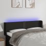 Galvūgalis su LED, juodos spalvos, 147x16x78/88cm, audinys