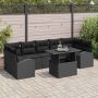 Sodo Sofų Rinkinys su pagalve 8 pcs Juoda Poli ratanas