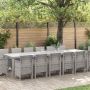 Sodo valgomojo komplektas 15 pcs Šviesiai pilka Polt ratanas