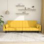 Dvivietė sofa-lova su dvejomis pagalvėmis, geltona, audinys