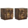 Šalia lovos spintelė 2 pcs Dūminio ąžuolo 43 x 34,5 x 44,5 cm