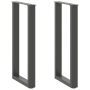 Konsolinio stalo kojos, U formos, 2 vnt., antracito spalvos, 38x(72-73) cm, plienas