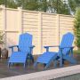 Sodo Adirondack kėdės su pakojomis, 2vnt., mėlynos, HDPE