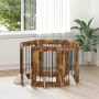 Šunų vartai su stovais 6 pcs Dūminio ąžuolo 60 x 80 cm