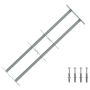 Langų saugos grotelės su 2 skersiniais 3 pcs 630-1140 mm